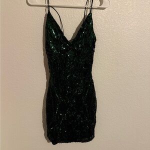 Windsor Dark Green Sequin Mini Dress